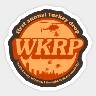 WKRP Turkey Drop Sticker